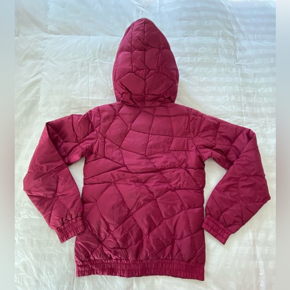 Patagonia Aliso Down Jacket Bomber Style Womens XS Magenta color w/ Hood - Picture 5 of 14